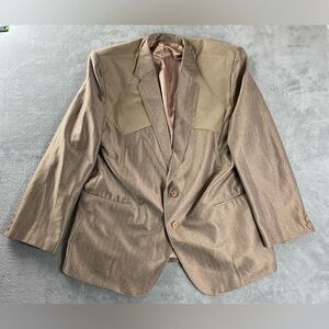 Buffalo Country Western Yoke Blazer Men Size 46R Brown Sheen Vintage Jacket MARK